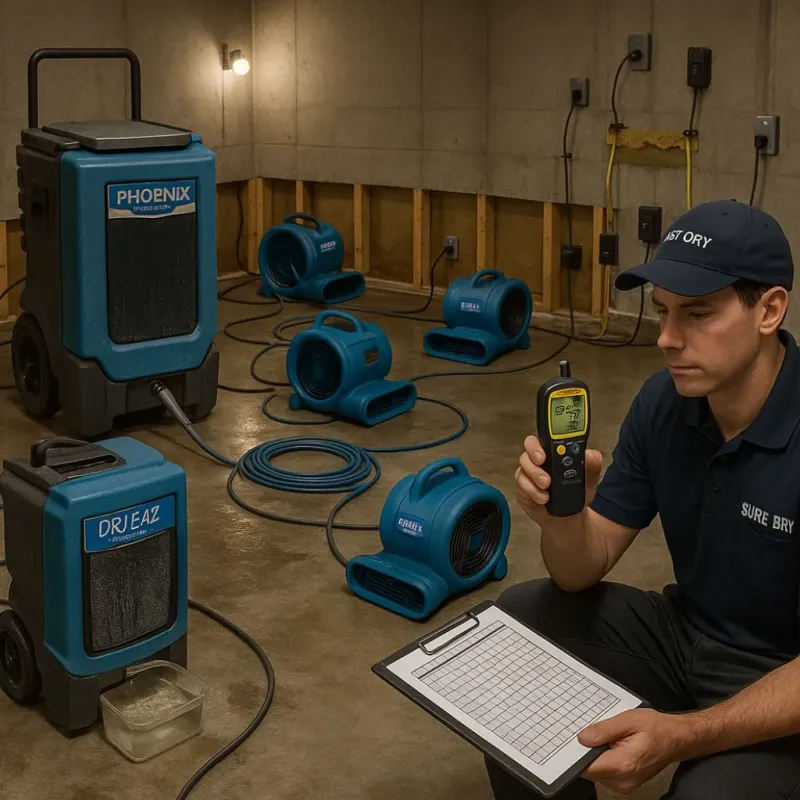 Structural Drying and Dehumidification process in Mechanicsburg, OH